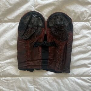 Black Lace and taffeta 1950s over-wire strapless bra by Hollywood-Maxwell
